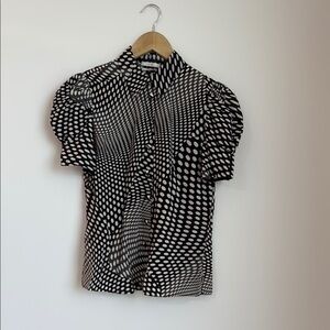 CO Black and White Patterned Blouse